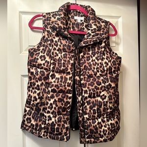 Charter Club Leopard Winter Vest, Small